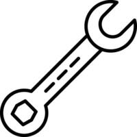 Spanner Line Icon vector
