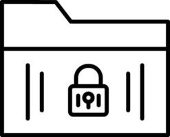 Secure Folder Line Icon vector