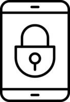 Mobile Security Line Icon vector