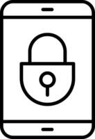 Mobile Security Line Icon vector