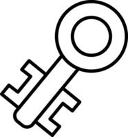 Old Key Line Icon vector