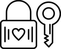 Heart Lock Line Icon vector