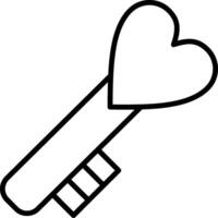 Love Key Line Icon vector