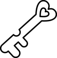 Love Key Line Icon vector