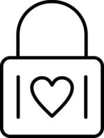 Heart Lock Line Icon vector