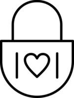 Heart Lock Line Icon vector