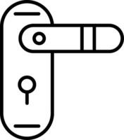 Door Lock Line Icon vector