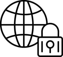 Internet Security Line Icon vector