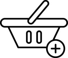 Add To Basket Line Icon vector