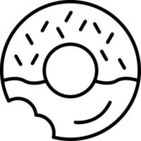 icono de línea de donut vector