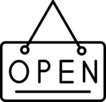 Open Sign Line Icon vector