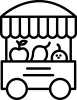 Fruit Stand Line Icon vector