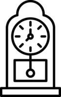 Grandfather Clock Line Icon vector