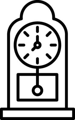 Grandfather Clock Line Icon