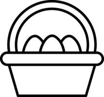 Eggs Basket Line Icon vector