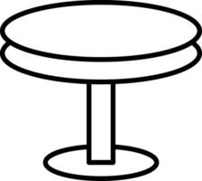 Round Table Line Icon vector