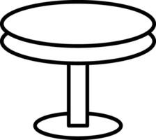 Round Table Line Icon vector