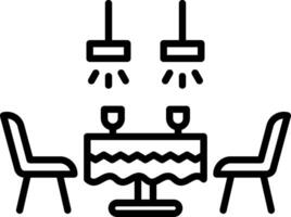 Dining Table Line Icon vector