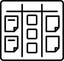 icono de línea kanban vector