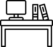 Desk Line Icon vector