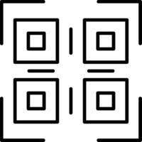 icono de línea de código qr vector