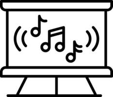 música clase línea icono vector