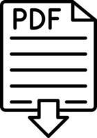 icono de línea de pdf vector