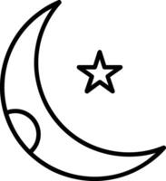 Moon Line Icon vector