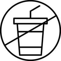 No Drink Line Icon vector