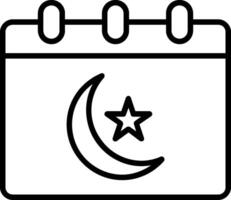 Ramadan Time Table Line Icon vector