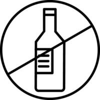 sin icono de línea de alcohol vector