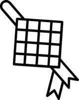 icono de línea de ketupat vector