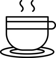taza para té línea icono vector