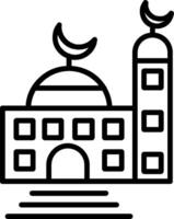 icono de línea de mezquita vector