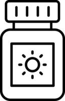 Sun Block Line Icon vector