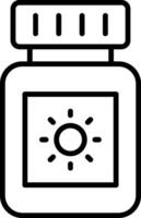 Sun Block Line Icon vector