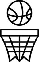 icono de línea de baloncesto vector