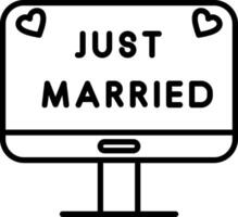 Just Married Line Icon vector