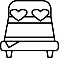 Double Bed Line Icon vector