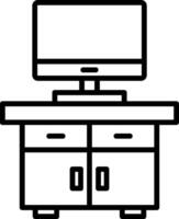 Tv Table Line Icon vector