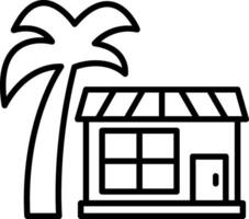 Palm Tree Line Icon vector