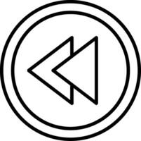 Backward Line Icon vector