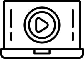 Play Button Line Icon vector