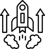 Rocket Line Icon vector