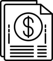 Paper Bills Line Icon vector