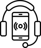 Listening Line Icon vector