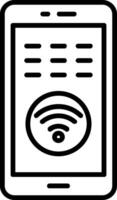 icono de línea wifi vector