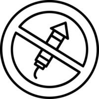 No Firework Line Icon vector