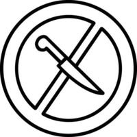 No cuchillo línea icono vector