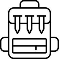 icono de línea de mochila vector